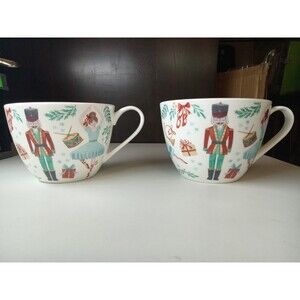 2 Portobello By Design Coffee Soup Mug Christmas Nutcracker Ballerina Gifts Drum